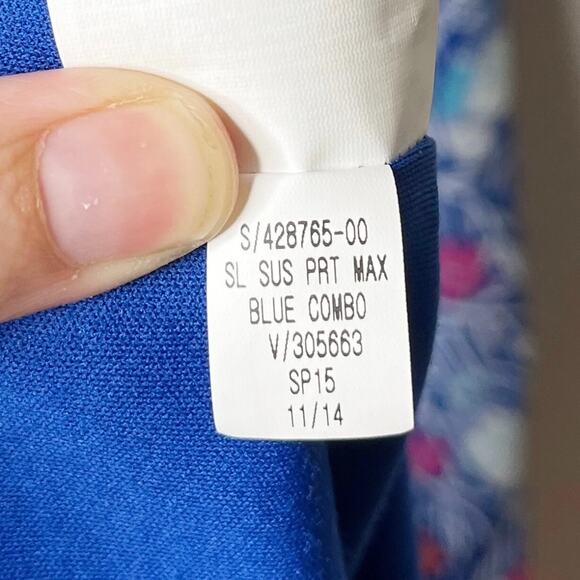 Old Navy Women's Maxi Dress XS Blue Floral Bird Pattern Sleeveless Keyhole Lined - Picture 11 of 11